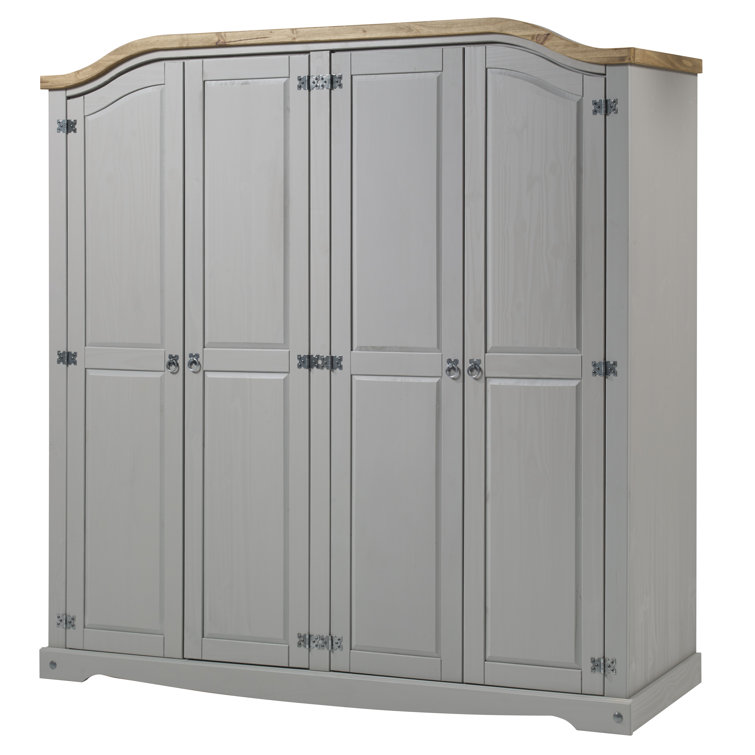 Mercers Furniture Corona Grey Wax Furniture 4 Door Wardrobe Wayfair.co.uk